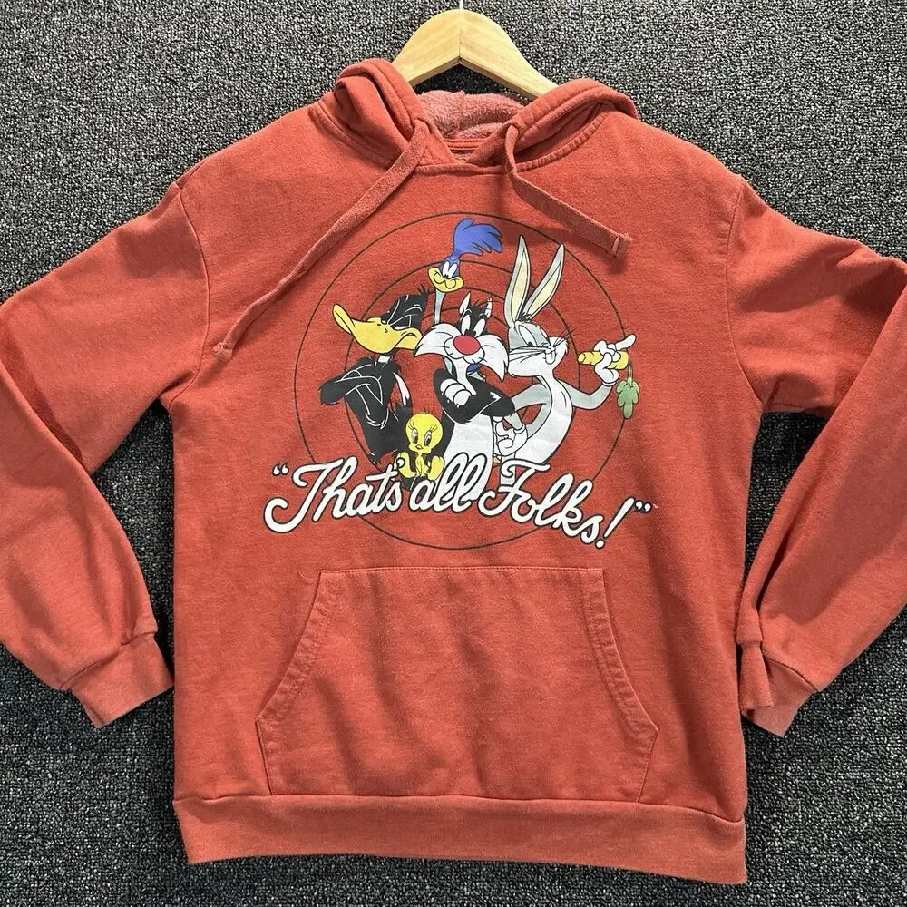 Looney Tunes Classic Character M7-9 Pull Over Hoodie Rust Front CharaGraphic